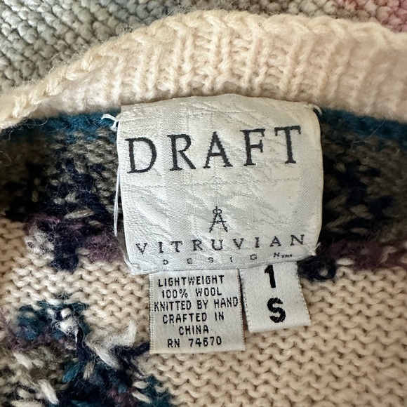 vintage wool hand-knit ski sweater - Picture 7 of 7